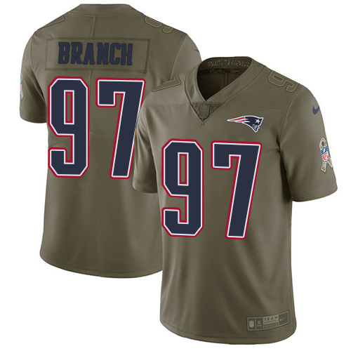 Nike Patriots #97 Alan Branch Olive Men's Stitched NFL Limited Salute To Service Jersey
